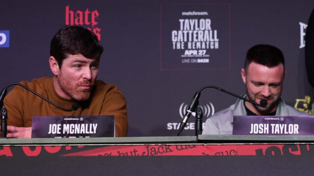 Joe McNally Josh Taylor vs Jack Catterall 2 Press Conference Manchester February 2024 Matchroom Boxing DAZN