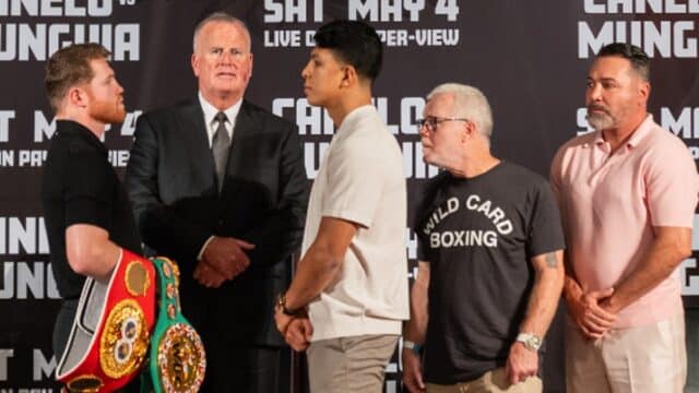 Boxing Canelo vs Munguia Face Off Press Conference Los Angeles March 2024