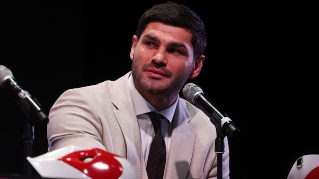 Filip Hrgovic Press Conference vs Daniel Dubois London April 2024 Hearn vs Warren 5 on 5 card