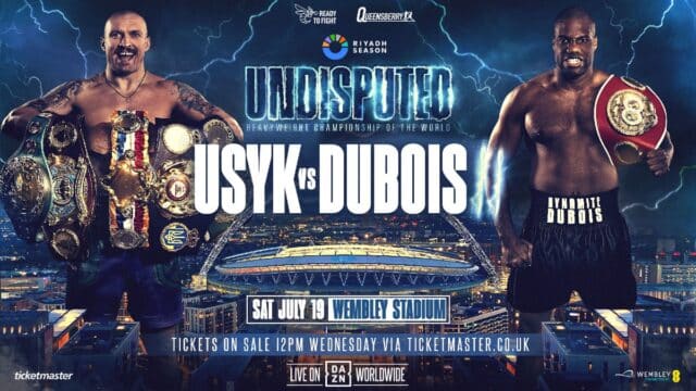 Oleksandr Usyk vs Daniel Dubois official fight poster Wembley July 19