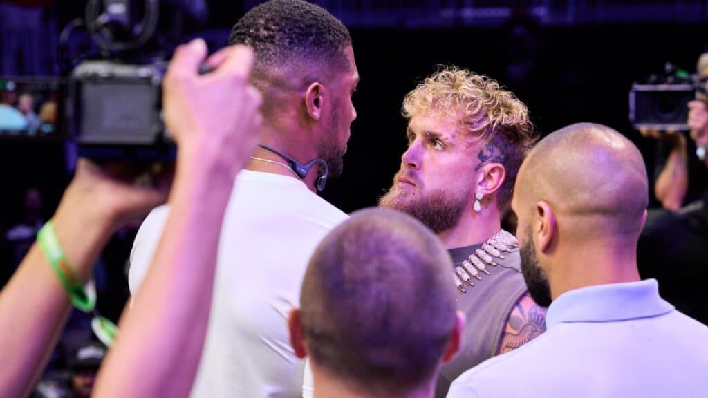 Jake Paul vs Anthony Joshua Press Conference Stare Down