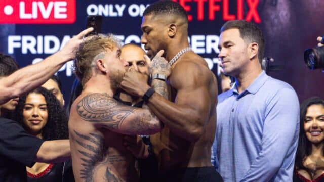 Anthony Joshua vs Jake Paul Weigh In