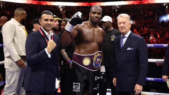Daniel Dubois celebration vs Fabio Wardley 2
